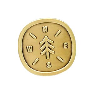 Compass Enamel Pin Fell Gold